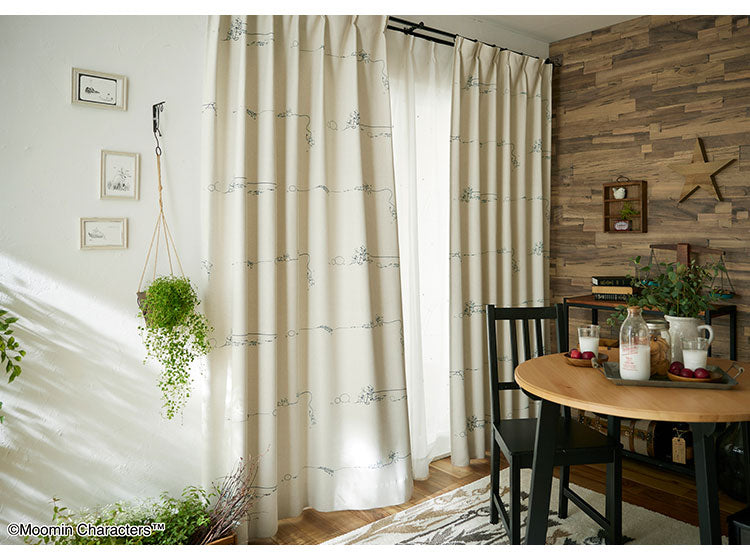 1級遮光カーテン 日本製 ムーミン MOOMIN DENIM BORDER デニムボーダー 1枚入 ウォッシャブル 洗える 形状記憶加工 北欧 おしゃれ(代引不可)