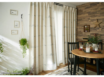 1級遮光カーテン 日本製 ムーミン MOOMIN DENIM BORDER デニムボーダー 1枚入 ウォッシャブル 洗える 形状記憶加工 北欧 おしゃれ(代引不可)