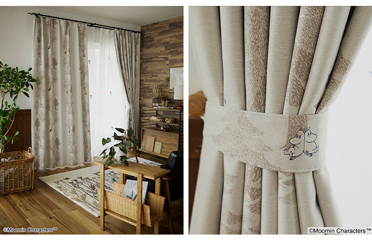 カーテン 日本製 ムーミン MOOMIN PUUT drape プート ドレープ 2級遮光 1枚入 ウォッシャブル 洗える 形状記憶加工 北欧 おしゃれ(代引不可)