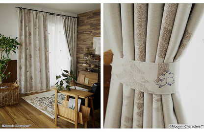 カーテン 日本製 ムーミン MOOMIN PUUT drape プート ドレープ 2級遮光 1枚入 ウォッシャブル 洗える 形状記憶加工 北欧 おしゃれ(代引不可)