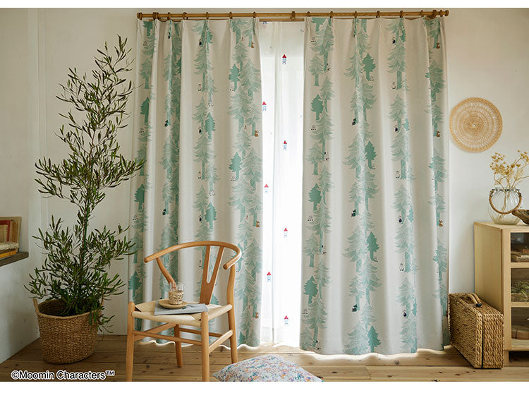 カーテン 日本製 ムーミン MOOMIN PUUT drape プート ドレープ 2級遮光 1枚入 ウォッシャブル 洗える 形状記憶加工 北欧 おしゃれ(代引不可)