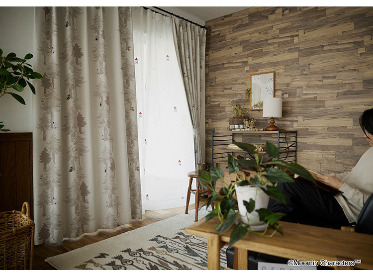 カーテン 日本製 ムーミン MOOMIN PUUT drape プート ドレープ 2級遮光 1枚入 ウォッシャブル 洗える 形状記憶加工 北欧 おしゃれ(代引不可)