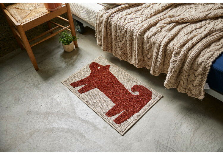 日本製 ラグ 45×70cm 滑り止め アニマット アニマル柄 動物柄 ポチ タマ リス ウズラ 国産 スミノエ Suminoe 北欧 かわいい おしゃれ(代引不可)