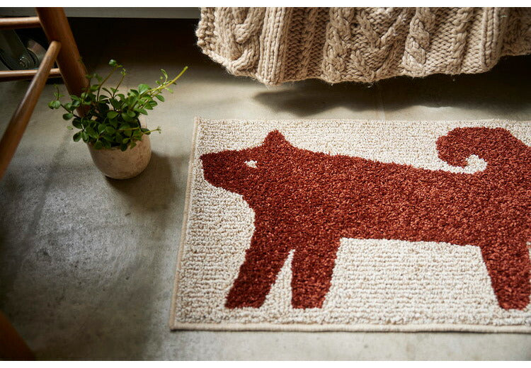 日本製 ラグ 45×70cm 滑り止め アニマット アニマル柄 動物柄 ポチ タマ リス ウズラ 国産 スミノエ Suminoe 北欧 かわいい おしゃれ(代引不可)