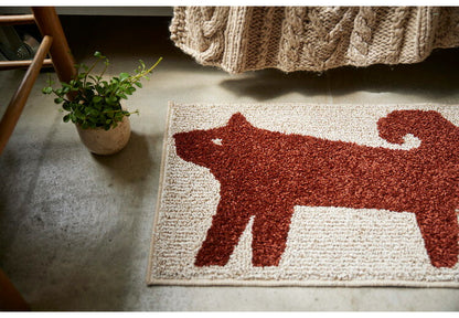 日本製 ラグ 45×70cm 滑り止め アニマット アニマル柄 動物柄 ポチ タマ リス ウズラ 国産 スミノエ Suminoe 北欧 かわいい おしゃれ(代引不可)