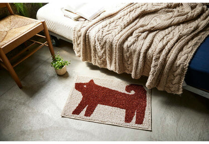 日本製 ラグ 45×70cm 滑り止め アニマット アニマル柄 動物柄 ポチ タマ リス ウズラ 国産 スミノエ Suminoe 北欧 かわいい おしゃれ(代引不可)