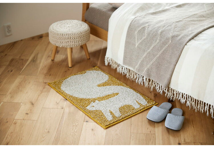 日本製 ラグ 45×70cm 滑り止め アニマット アニマル柄 動物柄 ポチ タマ リス ウズラ 国産 スミノエ Suminoe 北欧 かわいい おしゃれ(代引不可)