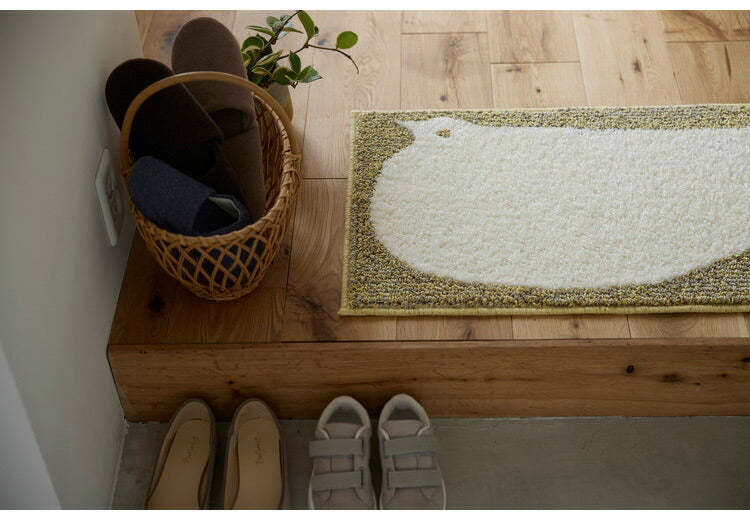 日本製 ラグ 45×70cm 滑り止め アニマット アニマル柄 動物柄 ポチ タマ リス ウズラ 国産 スミノエ Suminoe 北欧 かわいい おしゃれ(代引不可)