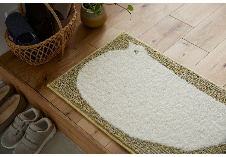 日本製 ラグ 45×70cm 滑り止め アニマット アニマル柄 動物柄 ポチ タマ リス ウズラ 国産 スミノエ Suminoe 北欧 かわいい おしゃれ(代引不可)