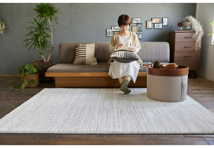 日本製 ラグ 130×190cm 滑り止め エクリュ むじのラグ 無地 タフトラグ アイボリー ベージュ グレー グレージュ 国産 スミノエ Suminoe 北欧 モダン シンプル おしゃれ(代引不可)