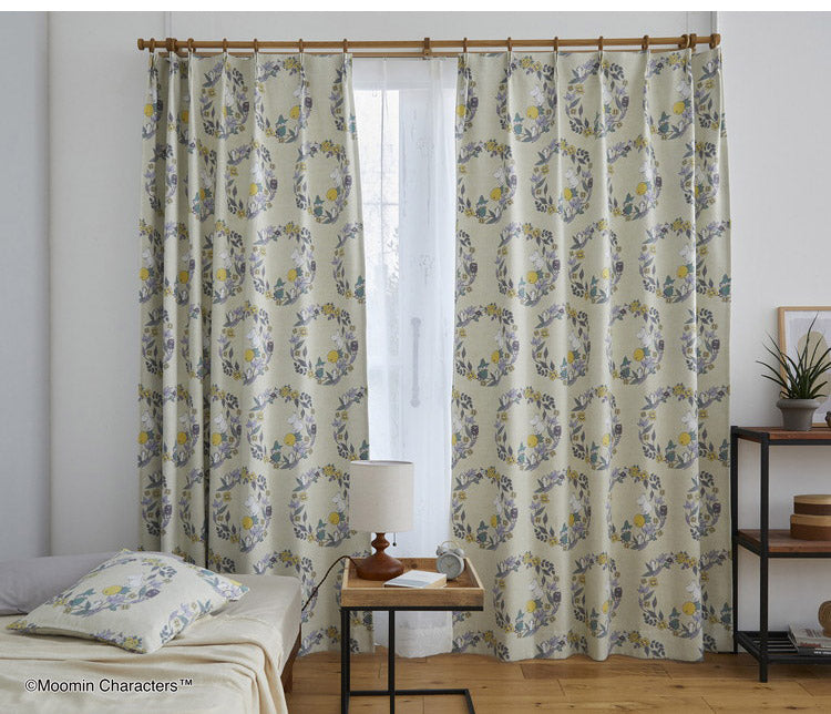 日本製 カーテン ムーミン MOOMIN 花柄 かわいい 可愛い ウォッシャブル 北欧 FRUITS GARDEN フルーツガーデン(代引不可)