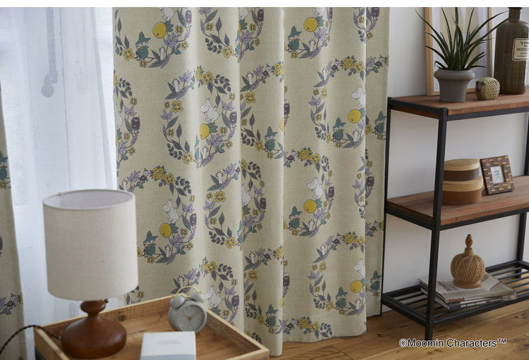 日本製 カーテン ムーミン MOOMIN 花柄 かわいい 可愛い ウォッシャブル 北欧 FRUITS GARDEN フルーツガーデン(代引不可)