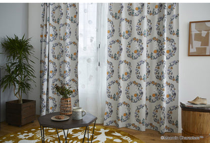 日本製 カーテン ムーミン MOOMIN 花柄 かわいい 可愛い ウォッシャブル 北欧 FRUITS GARDEN フルーツガーデン(代引不可)