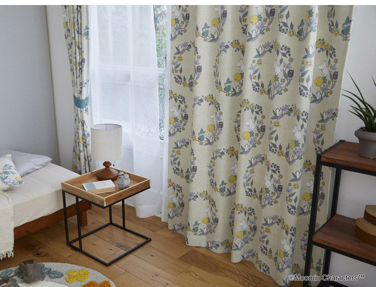 日本製 カーテン ムーミン MOOMIN 花柄 かわいい 可愛い ウォッシャブル 北欧 FRUITS GARDEN フルーツガーデン(代引不可)