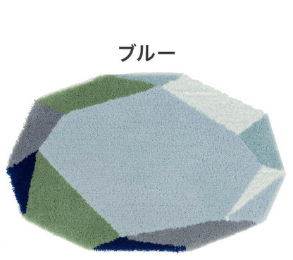 日本製 ラグ マット 45×70cm 防ダニ 滑り止め ジェムマット 宝石モチーフ 国産 スミノエ Suminoe 北欧 かわいい おしゃれ(代引不可)