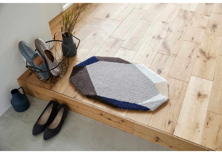 日本製 ラグ マット 45×70cm 防ダニ 滑り止め ジェムマット 宝石モチーフ 国産 スミノエ Suminoe 北欧 かわいい おしゃれ(代引不可)