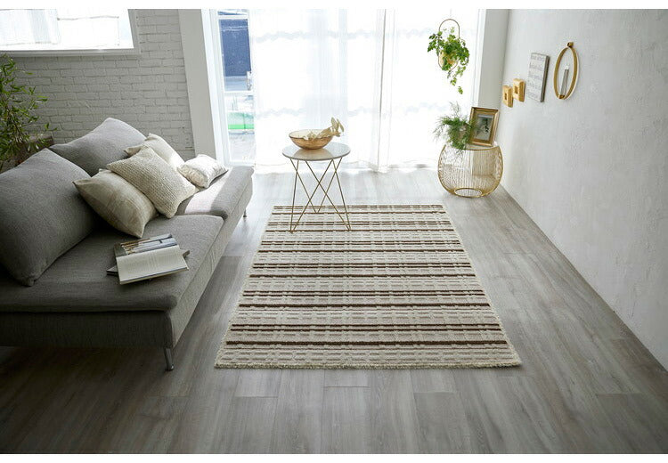 日本製 ラグ 130×190cm 防ダニ 滑り止め ミロワール フルール タフトラグ アイボリー グレー 国産 スミノエ Suminoe 北欧 モダン シンプル おしゃれ(代引不可)