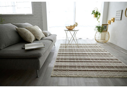 日本製 ラグ 130×190cm 防ダニ 滑り止め ミロワール フルール タフトラグ アイボリー グレー 国産 スミノエ Suminoe 北欧 モダン シンプル おしゃれ(代引不可)