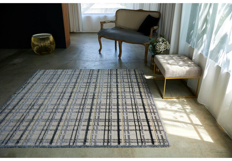 日本製 ラグ 190×190cm 防ダニ 滑り止め ミロワール フルール タフトラグ アイボリー グレー 国産 スミノエ Suminoe 北欧 モダン シンプル おしゃれ(代引不可)