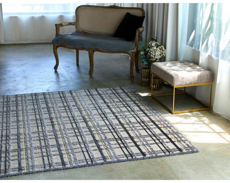 日本製 ラグ 190×190cm 防ダニ 滑り止め ミロワール フルール タフトラグ アイボリー グレー 国産 スミノエ Suminoe 北欧 モダン シンプル おしゃれ(代引不可)