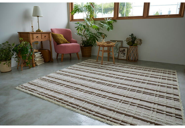 日本製 ラグ 190×190cm 防ダニ 滑り止め ミロワール フルール タフトラグ アイボリー グレー 国産 スミノエ Suminoe 北欧 モダン シンプル おしゃれ(代引不可)