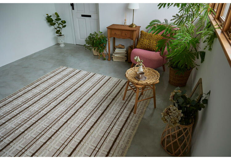 日本製 ラグ 190×190cm 防ダニ 滑り止め ミロワール フルール タフトラグ アイボリー グレー 国産 スミノエ Suminoe 北欧 モダン シンプル おしゃれ(代引不可)