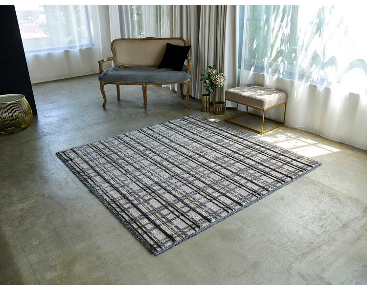 日本製 ラグ 190×190cm 防ダニ 滑り止め ミロワール フルール タフトラグ アイボリー グレー 国産 スミノエ Suminoe 北欧 モダン シンプル おしゃれ(代引不可)