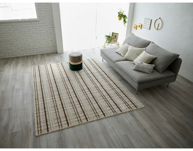 日本製 ラグ 190×240cm 防ダニ 滑り止め ミロワール フルール タフトラグ アイボリー グレー 国産 スミノエ Suminoe 北欧 モダン シンプル おしゃれ(代引不可)