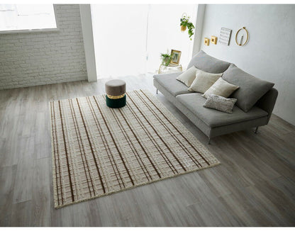 日本製 ラグ 190×240cm 防ダニ 滑り止め ミロワール フルール タフトラグ アイボリー グレー 国産 スミノエ Suminoe 北欧 モダン シンプル おしゃれ(代引不可)