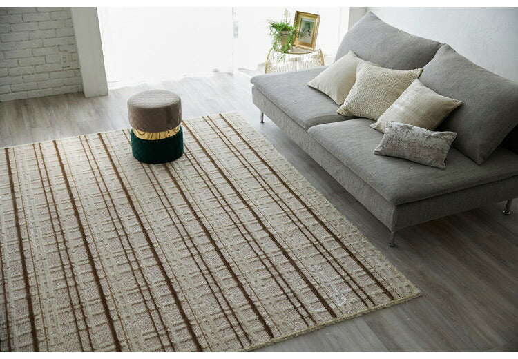 日本製 ラグ 190×240cm 防ダニ 滑り止め ミロワール フルール タフトラグ アイボリー グレー 国産 スミノエ Suminoe 北欧 モダン シンプル おしゃれ(代引不可)