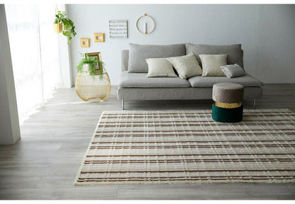 日本製 ラグ 190×240cm 防ダニ 滑り止め ミロワール フルール タフトラグ アイボリー グレー 国産 スミノエ Suminoe 北欧 モダン シンプル おしゃれ(代引不可)