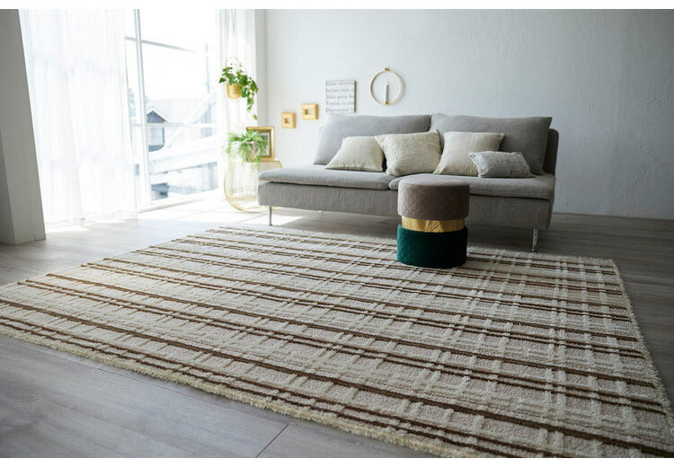 日本製 ラグ 190×240cm 防ダニ 滑り止め ミロワール フルール タフトラグ アイボリー グレー 国産 スミノエ Suminoe 北欧 モダン シンプル おしゃれ(代引不可)