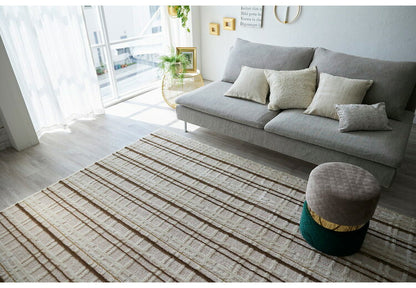 日本製 ラグ 190×240cm 防ダニ 滑り止め ミロワール フルール タフトラグ アイボリー グレー 国産 スミノエ Suminoe 北欧 モダン シンプル おしゃれ(代引不可)