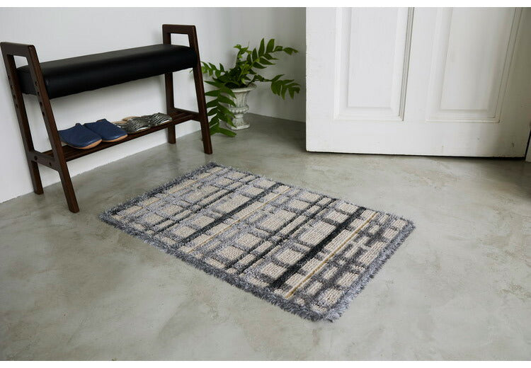 日本製 ラグ マット 50×80cm 防ダニ 滑り止め ミロワール フルール タフトラグ アイボリー グレー 国産 スミノエ Suminoe 北欧 モダン シンプル おしゃれ(代引不可)