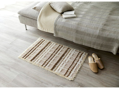 日本製 ラグ マット 50×80cm 防ダニ 滑り止め ミロワール フルール タフトラグ アイボリー グレー 国産 スミノエ Suminoe 北欧 モダン シンプル おしゃれ(代引不可)