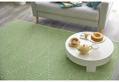 日本製 ラグ 130×185cm 滑り止め ポント モロッカン模様 アクセント カラーライン タフトラグ ベージュ グリーン ブルーグレー 国産 スミノエ Suminoe 北欧 モダン(代引不可)