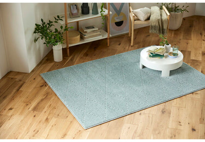 日本製 ラグ 130×185cm 滑り止め ポント モロッカン模様 アクセント カラーライン タフトラグ ベージュ グリーン ブルーグレー 国産 スミノエ Suminoe 北欧 モダン(代引不可)