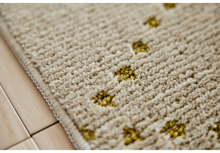 日本製 ラグ 185×185cm 滑り止め ポント モロッカン模様 アクセント カラーライン タフトラグ ベージュ グリーン ブルーグレー 国産 スミノエ Suminoe 北欧 モダン(代引不可)