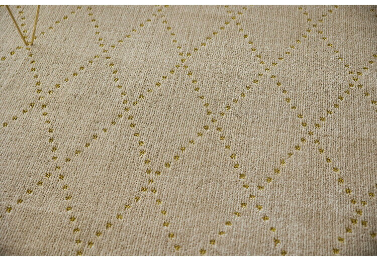 日本製 ラグ 185×185cm 滑り止め ポント モロッカン模様 アクセント カラーライン タフトラグ ベージュ グリーン ブルーグレー 国産 スミノエ Suminoe 北欧 モダン(代引不可)