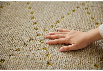 日本製 ラグ 185×185cm 滑り止め ポント モロッカン模様 アクセント カラーライン タフトラグ ベージュ グリーン ブルーグレー 国産 スミノエ Suminoe 北欧 モダン(代引不可)