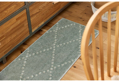 日本製 ラグ 45×180cm キッチンマット 滑り止め ポント モロッカン模様 アクセント カラーライン タフトラグ ベージュ グリーン ブルーグレー 国産 スミノエ Suminoe(代引不可)
