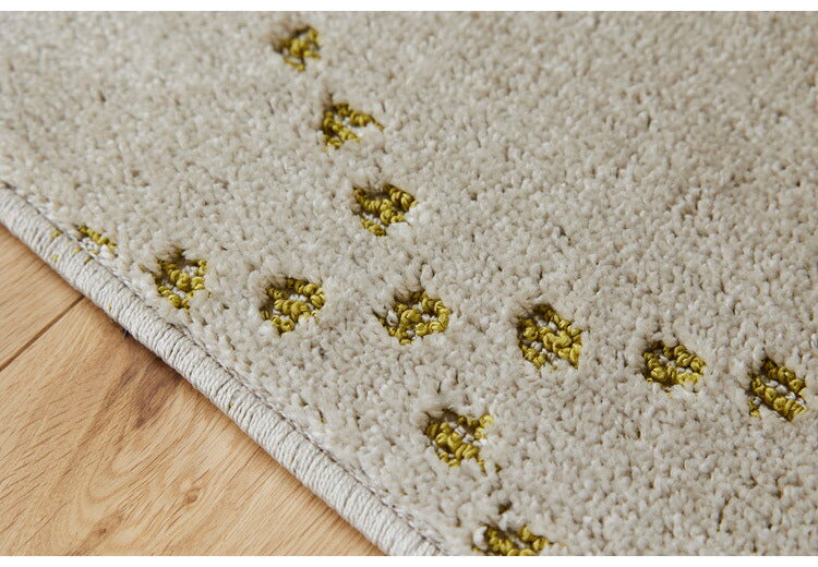 日本製 ラグ 45×240cm キッチンマット 滑り止め ポント モロッカン模様 アクセント カラーライン タフトラグ ベージュ グリーン ブルーグレー 国産 スミノエ Suminoe(代引不可)