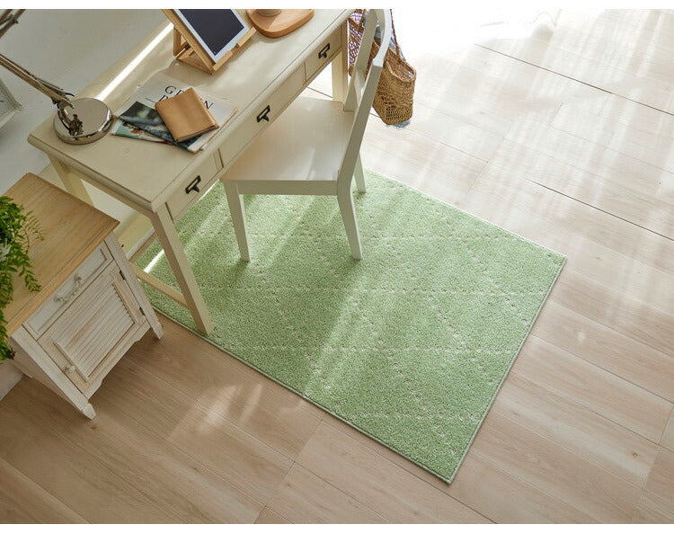 日本製 ラグ 90×130cm 滑り止め ポント モロッカン模様 アクセント カラーライン タフトラグ ベージュ グリーン ブルーグレー 国産 スミノエ Suminoe 北欧(代引不可)