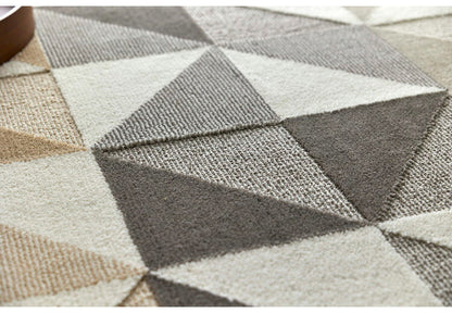 日本製 ラグ 190×190cm 防ダニ 滑り止め シーン 幾何学模様 リサイクルポリ素材使用 タフトラグ ベージュ ブルー グリーン パープル 国産 スミノエ Suminoe 北欧(代引不可)