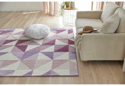 日本製 ラグ 190×190cm 防ダニ 滑り止め シーン 幾何学模様 リサイクルポリ素材使用 タフトラグ ベージュ ブルー グリーン パープル 国産 スミノエ Suminoe 北欧(代引不可)