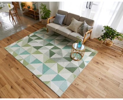 日本製 ラグ 190×240cm 防ダニ 滑り止め シーン 幾何学模様 リサイクルポリ素材使用 タフトラグ ベージュ ブルー グリーン パープル 国産 スミノエ Suminoe 北欧(代引不可)