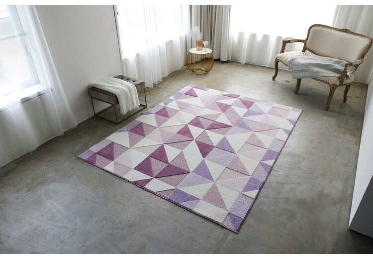 日本製 ラグ 190×240cm 防ダニ 滑り止め シーン 幾何学模様 リサイクルポリ素材使用 タフトラグ ベージュ ブルー グリーン パープル 国産 スミノエ Suminoe 北欧(代引不可)