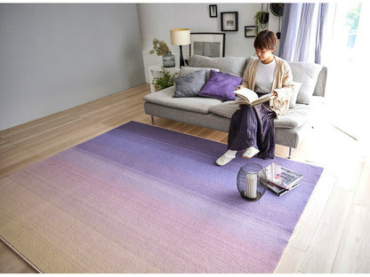 日本製 ラグ 190×240cm 防ダニ 滑り止め ソライロ グラデーションラグ 薄明色 紅掛空色 瞑色 ブルー パープル ネイビー 国産 スミノエ Suminoe 北欧 モダン シンプル(代引不可)