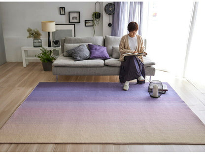 日本製 ラグ 190×240cm 防ダニ 滑り止め ソライロ グラデーションラグ 薄明色 紅掛空色 瞑色 ブルー パープル ネイビー 国産 スミノエ Suminoe 北欧 モダン シンプル(代引不可)