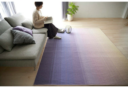 日本製 ラグ 190×240cm 防ダニ 滑り止め ソライロ グラデーションラグ 薄明色 紅掛空色 瞑色 ブルー パープル ネイビー 国産 スミノエ Suminoe 北欧 モダン シンプル(代引不可)